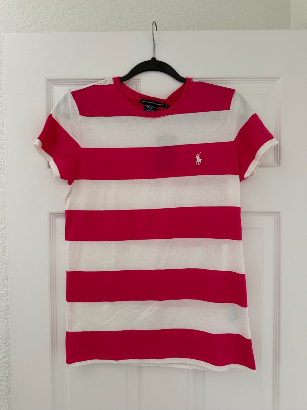 Ralph Lauren Sport Pink & White Striped Women’s Tee